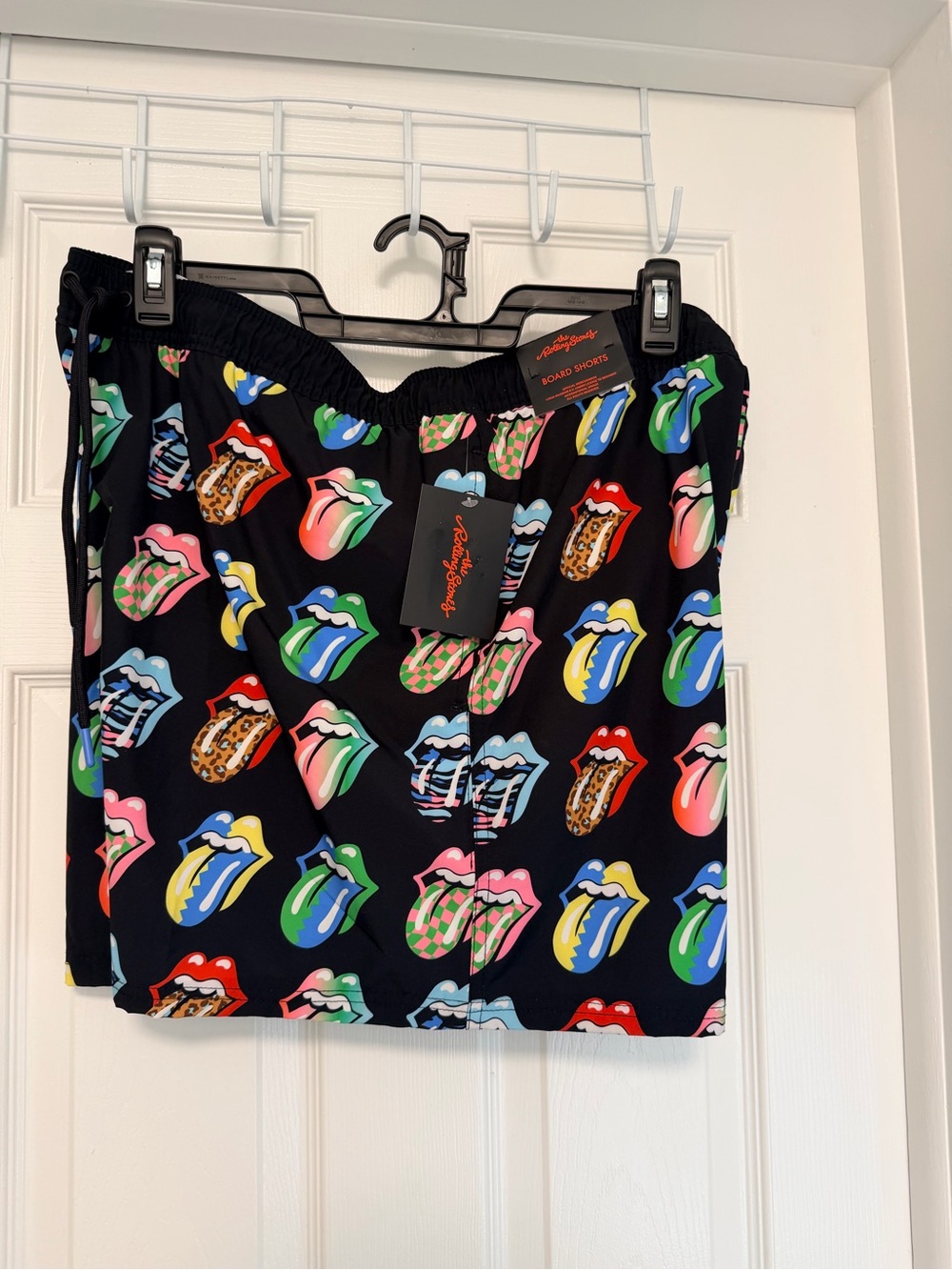 The Rolling Stones Multicolor Tongue Logo Board Shorts 2XL NWT